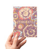 Congratulations Purple Floral Wedding & Celebration Greeting Card