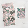 Tropical Plant Leaves Pink & Green Birthday Greeting Card