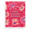 Happy Blooming Birthday Pink Flower Greeting Card