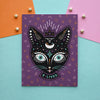 9 Lives Black Cat Halloween Greeting Card