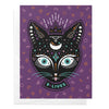 9 Lives Black Cat Halloween Greeting Card