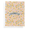 Thankful Flora Thanksgiving Nature Greeting Card