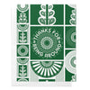 Emerald Green Folk Art Inspired Flower Thank You Greeting Card