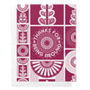 Berry Red Folk Art Inspired Flower Thank You Greeting Card