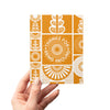 Golden Orange Folk Art Flower Thank You Greeting Card