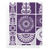 Purple Folk Art Inspired Flower Thank You Greeting Card