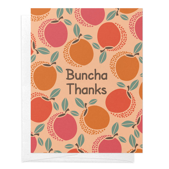 Buncha Thanks Peaches Thank You Peach Fuzz Greeting Card