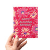 Happy Blooming Birthday Pink Flower Greeting Card