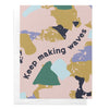 Keep Making Waves Pink Terrazzo Encouragement Greeting Card