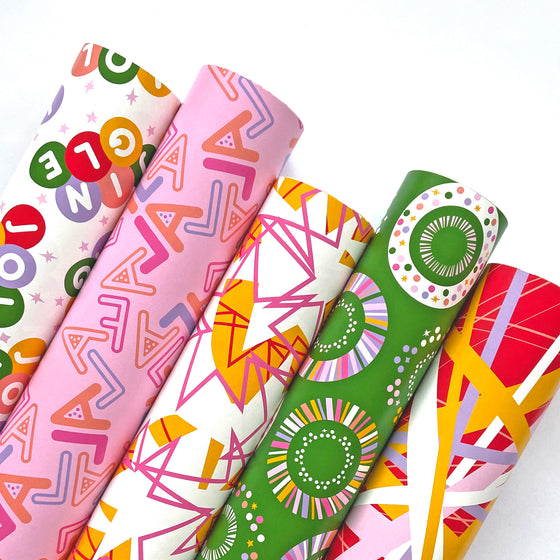 Jingle Jolly Joy Christmas Recycled Wrapping Paper