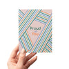 Proud of You Rainbow Stripe Encouragement Greeting Card