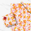 Gold, Pink, & White Star Eco-Friendly Wrapping Paper
