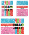 Holly Jolly Santa and Holly Leaves & Berries Christmas Card