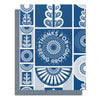 Blue Folk Art Inspired Floral Thank You Greeting Card