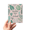 Tropical Plant Leaves Pink & Green Birthday Greeting Card