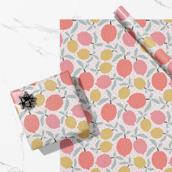 Citrus Fruit Polka Dot Eco-Friendly Wrapping Paper