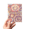 Congratulations Purple Floral Wedding Greeting Card