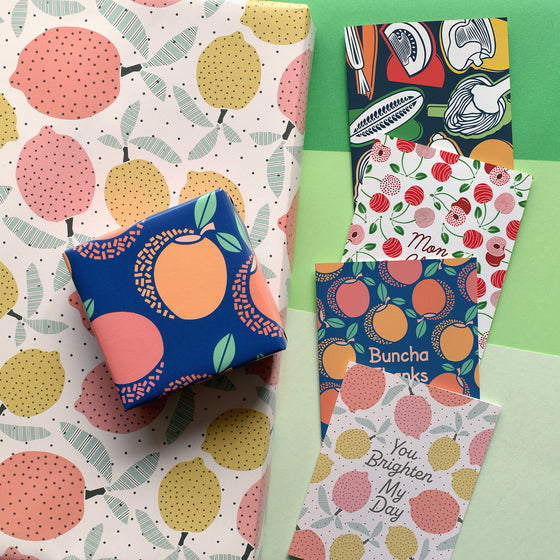 Peach Party Fruit Eco-Friendly Wrapping Paper