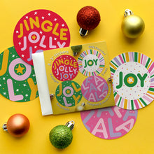  Jingle Jolly Joy Christmas Eco-Friendly Sticker Variety Pack of 8