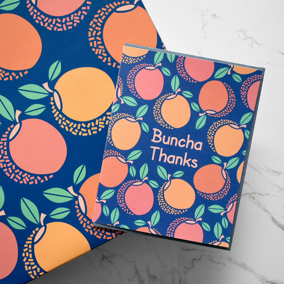 Peach Party Fruit Recycled Wrapping Paper