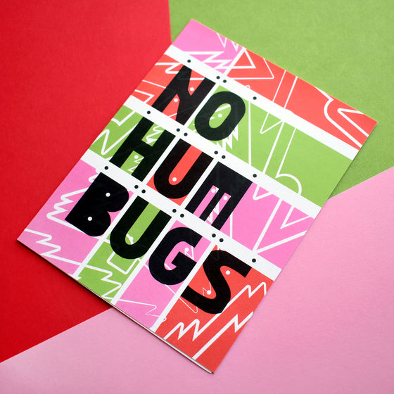 No Hum Bugs Christmas Tree Greeting Card