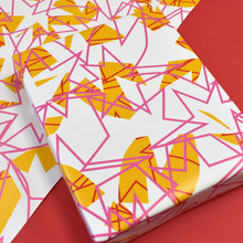  Gold, Pink, & White Star Recycled Wrapping Paper