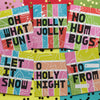 Holly Jolly Santa and Holly Leaves & Berries Christmas Card