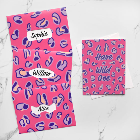 Pink Leopard Print Birthday & Bachelorette Greeting Card