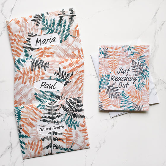Reaching Out Fern Leaf Just Because Greeting Card