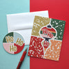 Ho Ho Ho Ornament & Snow Modern Christmas Greeting Card