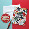 Merry Christmas Shapes & Snow Modern Christmas Greeting Card