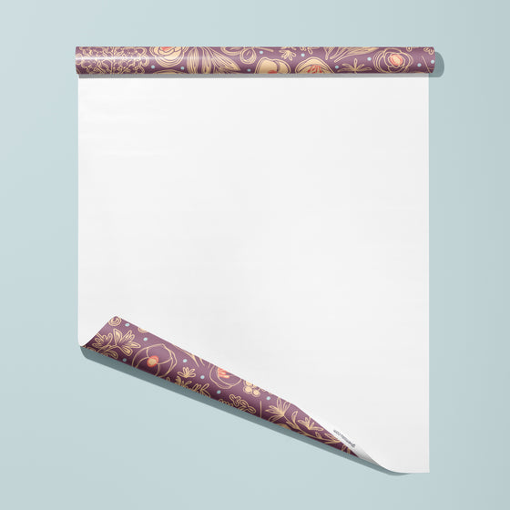 Purple Floral & Nature Eco-Friendly Wrapping Paper