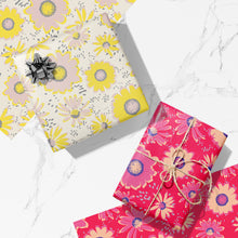  Pink & Yellow Flower Birthday & Wedding Eco-Friendly Wrapping Paper