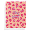Stay Wild Pink & Peach Leopard Print Greeting Card