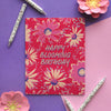 Happy Blooming Birthday Pink Flower Greeting Card