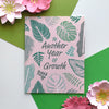 Pink & Green Tropical Plant Leaves Eco-Friendly Wrapping Paper