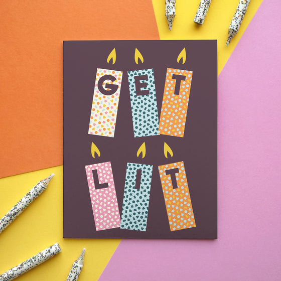 Confetti Candles Get Lit Birthday Eco-Friendly Wrapping Paper