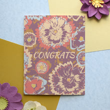  Congratulations Purple Floral Wedding & Celebration Greeting Card