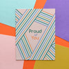 Proud of You Rainbow Stripe Encouragement Greeting Card