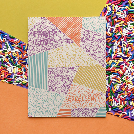 Block Party Time Birthday Greeting Card & Invitation