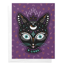  9 Lives Black Cat Halloween Greeting Card