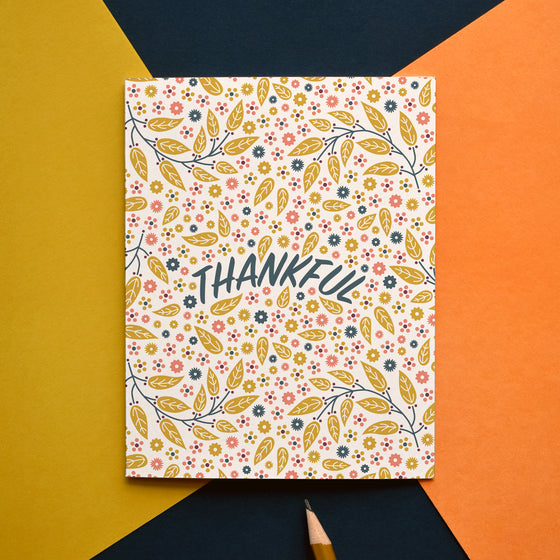 Thankful Flora Thanksgiving Nature Greeting Card