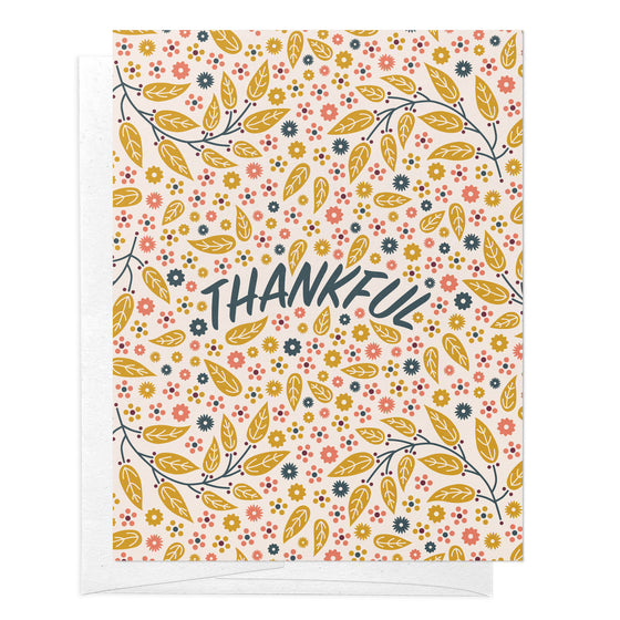 Thankful Flora Thanksgiving Nature Greeting Card