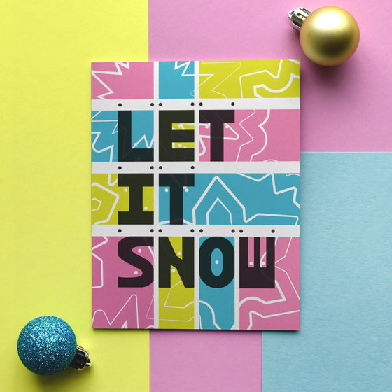 Let It Snow Christmas Snowflake Greeting Card