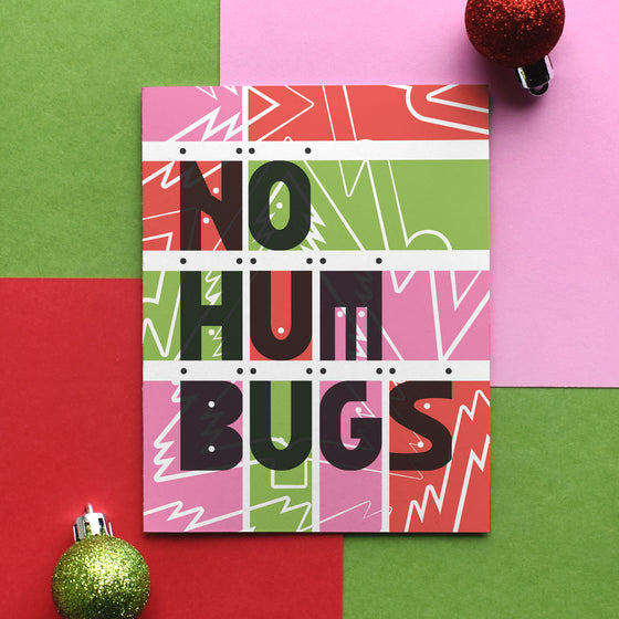 No Hum Bugs Christmas Tree Greeting Card