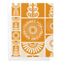 Golden Orange Folk Art Flower Thank You Greeting Card