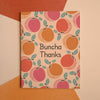 Buncha Thanks Peaches Thank You Peach Fuzz Greeting Card