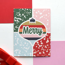  Merry Ornament & Snow Modern Christmas Greeting Card