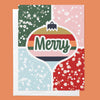 Merry Ornament & Snow Modern Christmas Greeting Card