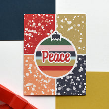  Peace Ornament & Snow Modern Christmas Greeting Card